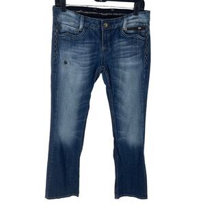 Rerock for Express Women's Bootcut Jeans Denim Mid Rise Medium Wash Blue Size 6